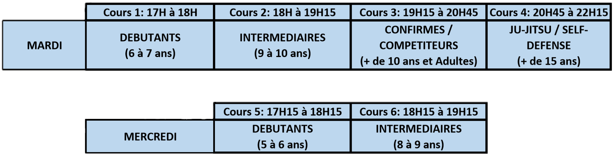 Horaires 2019 2